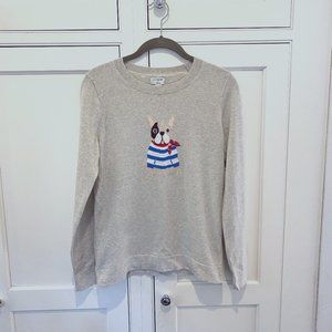 J Crew - Bulldog-print Teddie sweater - Small